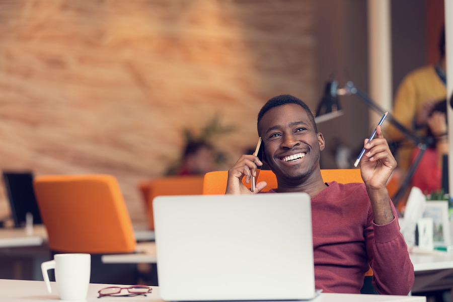 Gentleman calling a dietitian staffing company